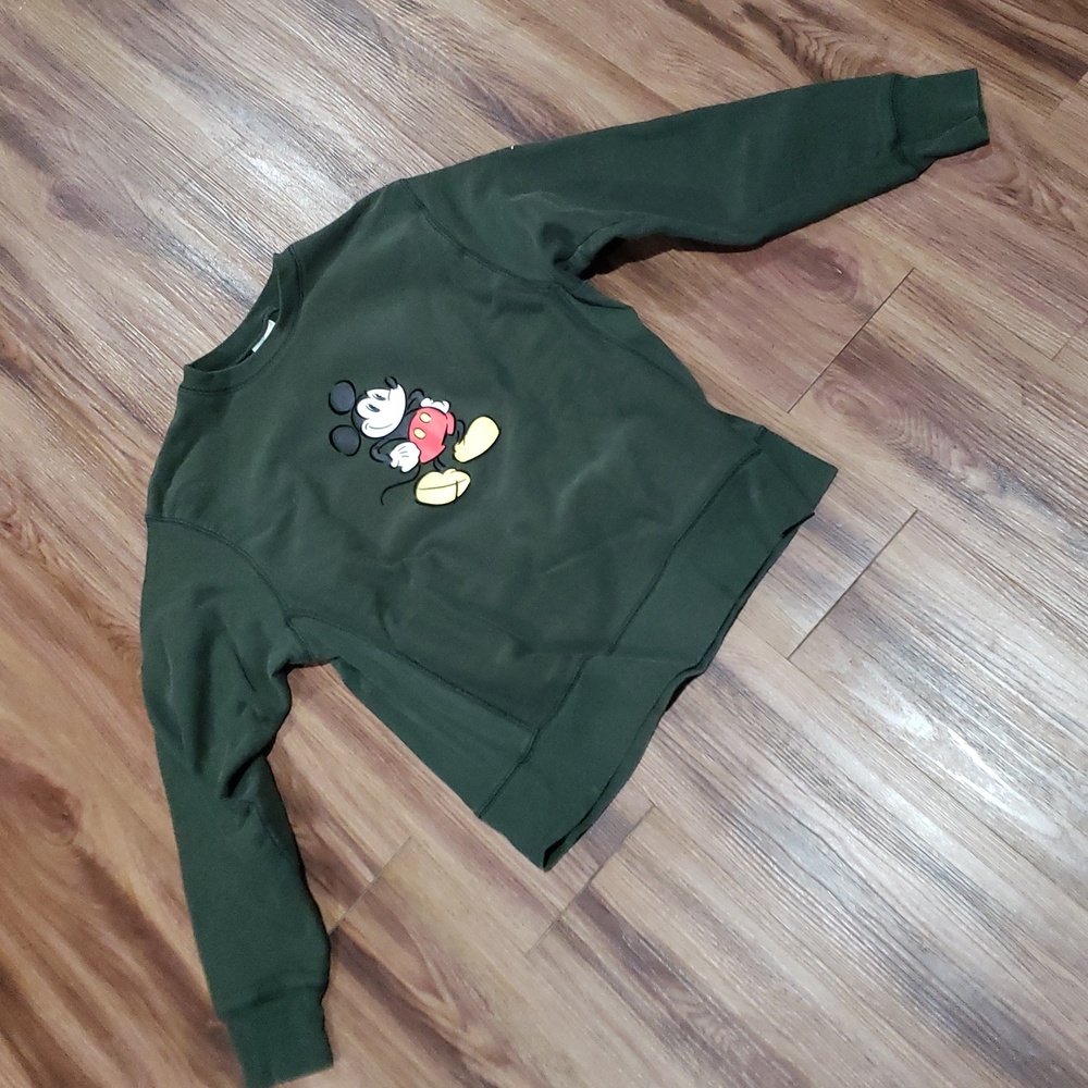 Vintage Disney Mickey Mouse Crewneck Sweatshirt Size Large Dark Green
